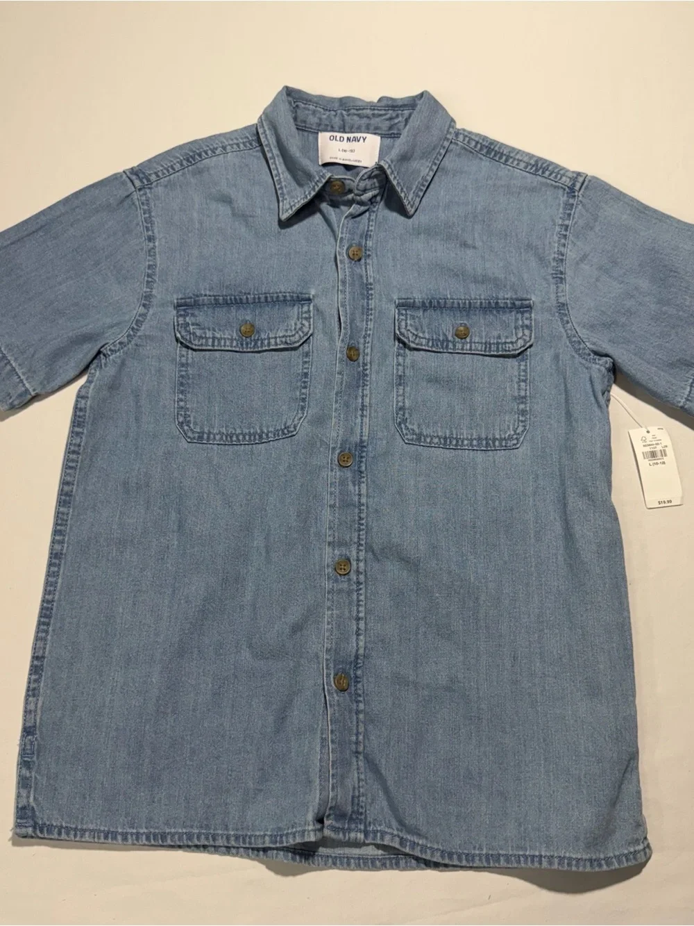 Old Navy Medium Blue Denim Button-Up Shirt